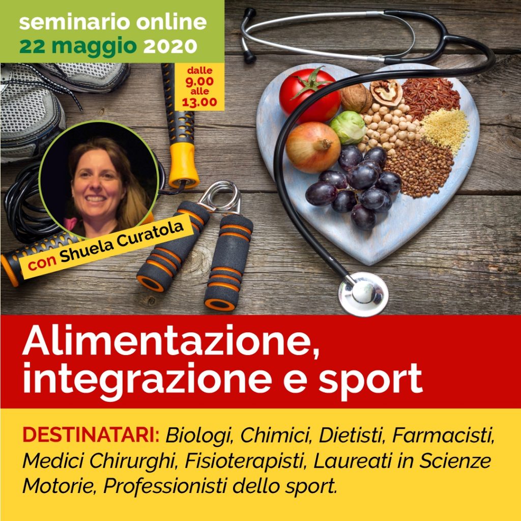 SEMINARIO ONLINE - ALIMENTAZIONE, INTEGRAZIONE E SPORT