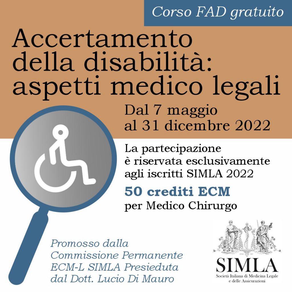 ACCERTAMENTO DELLA DISABILITA': ASPETTI MEDICO-LEGALI